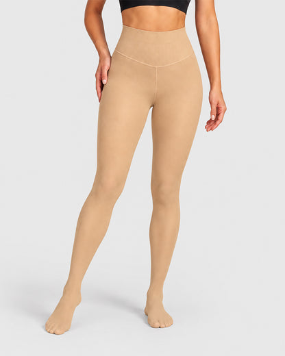Try-sweet Bare-Look Nude Fleece-Lined Tights
