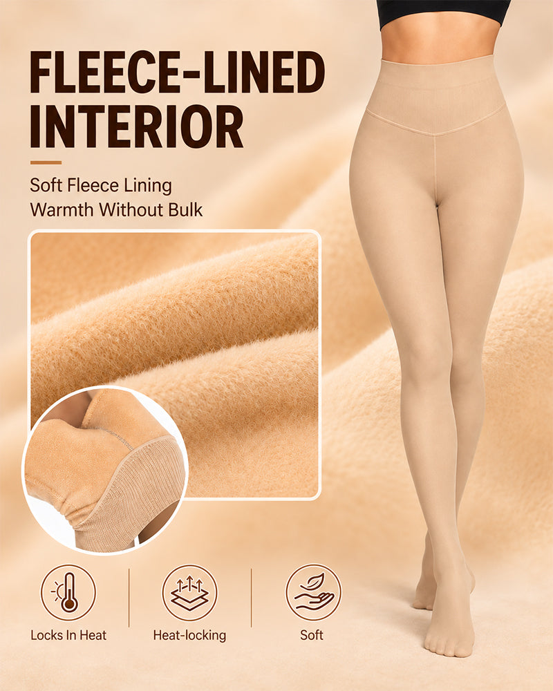 Try-sweet Bare-Look Nude Fleece-Lined Tights