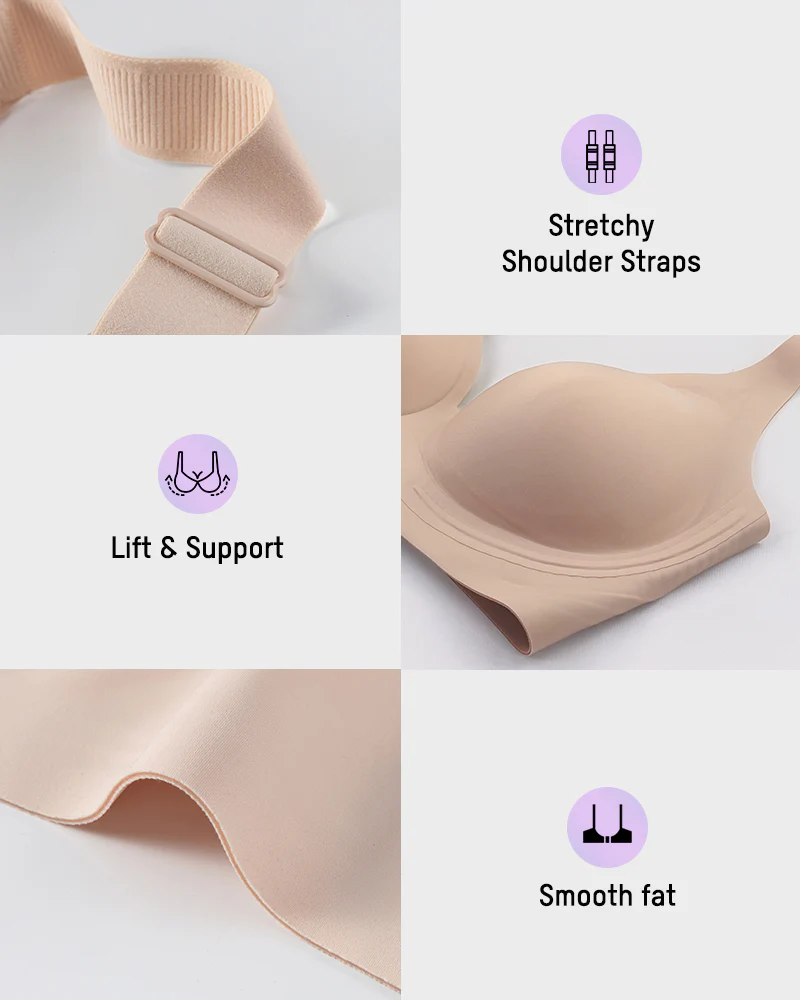 Jelly Bras for Women Plus Size Minimizer Soft Wireless Push Up Bra