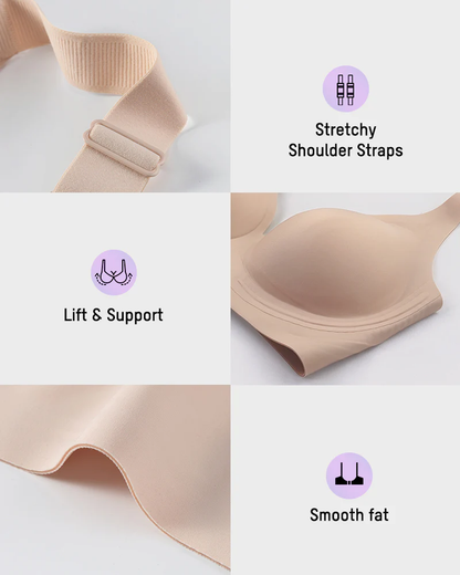 Jelly Bras for Women Plus Size Minimizer Soft Wireless Push Up Bra