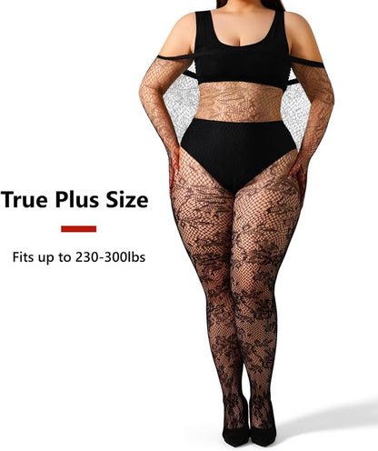 Lace Net Stockings 4-Pack