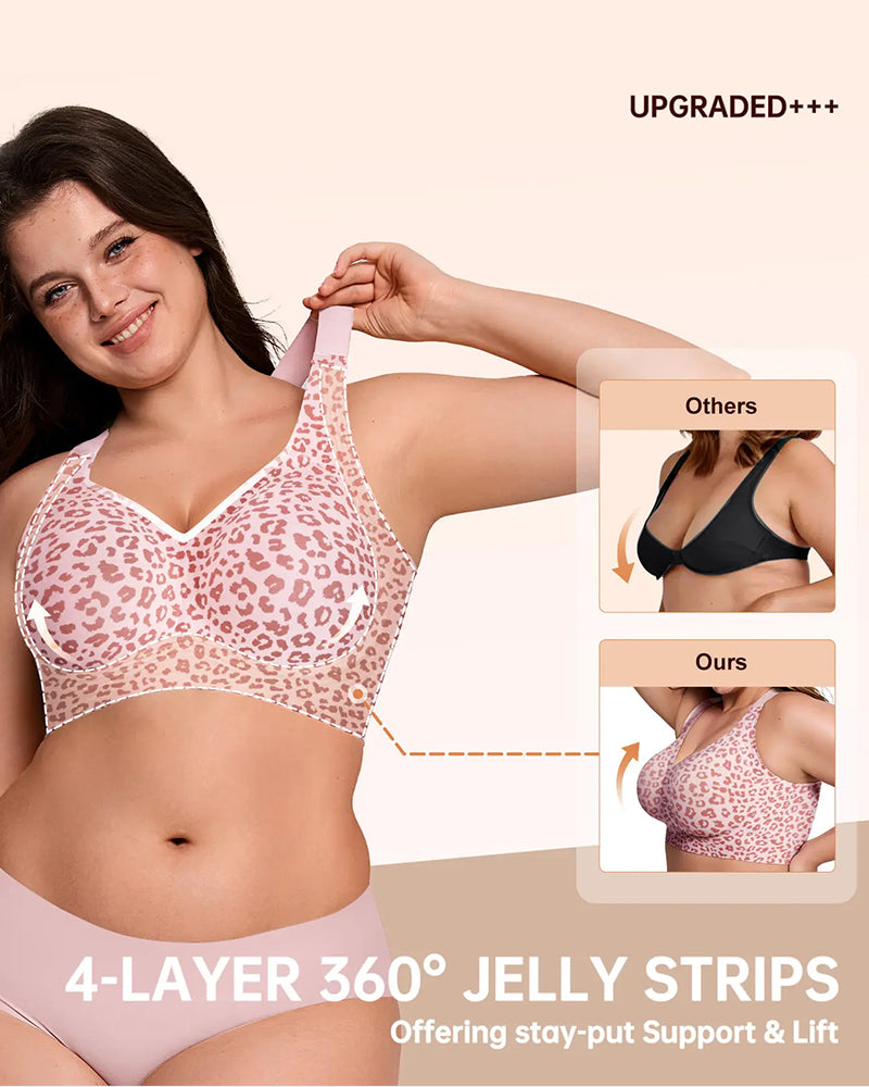 Jelly Bras for Women Plus Size Minimizer Soft Wireless Push Up Bra