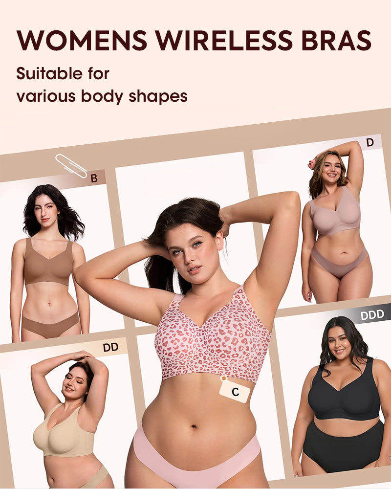 Jelly Bras for Women Plus Size Minimizer Soft Wireless Push Up Bra