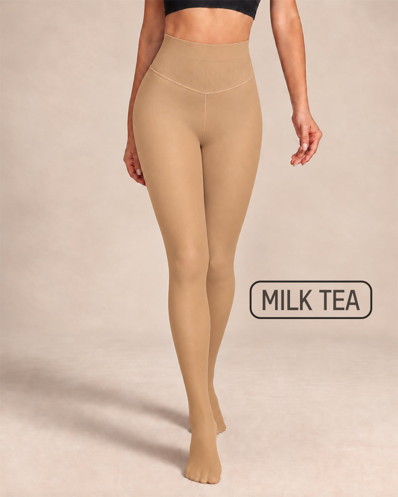 Try-sweet Bare-Look Nude Fleece-Lined Tights