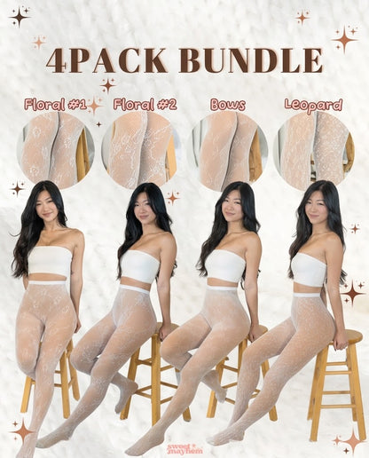 Lace Net Stockings 4-Pack