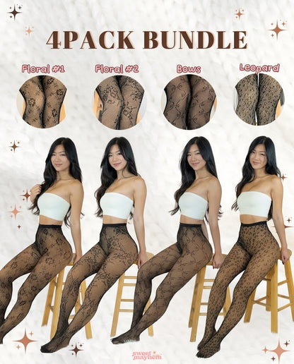 Lace Net Stockings 4-Pack