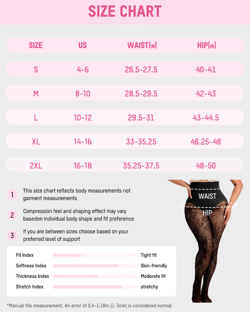 High-Waisted Floral Lace Shaping Tights
